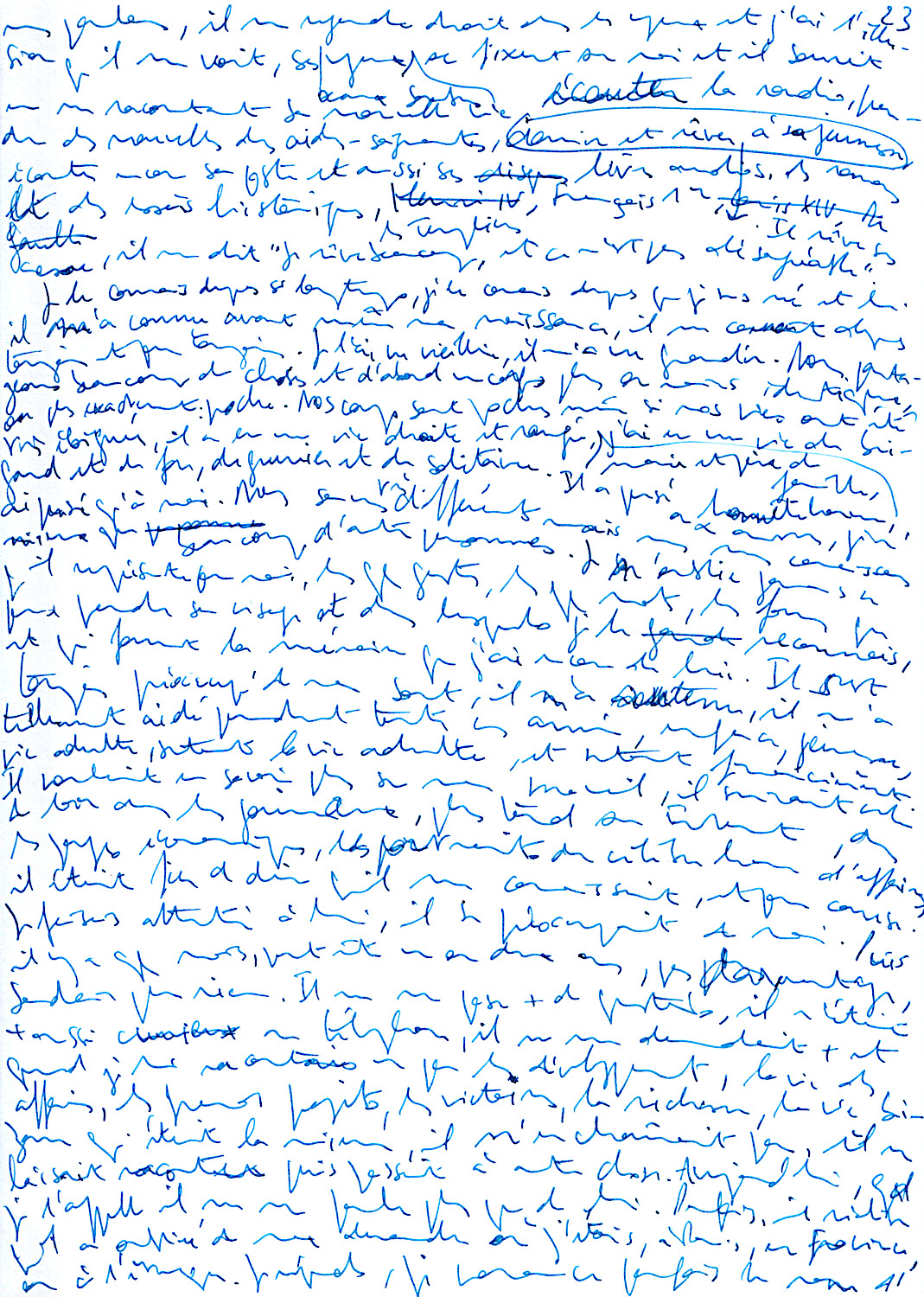 Manuscrit autographe,
                              2022